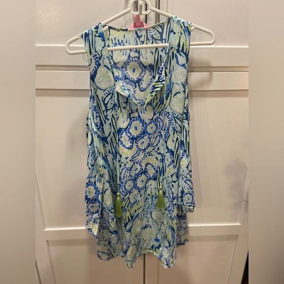 Lily Pulitzer Benicia Tunic Indigo Sunset Swim CoverUp Casual Dress Sz XS Women - Picture 3 of 12